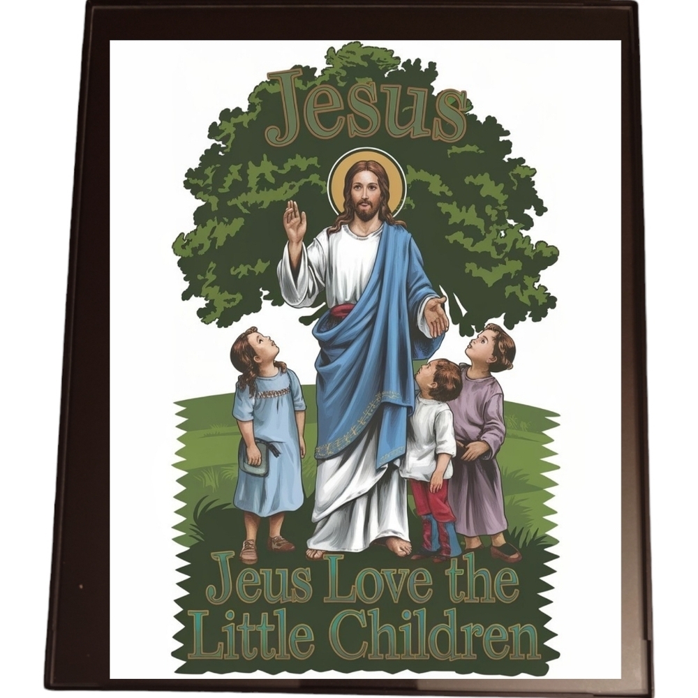 Jesus Loves The Little Children In A Frame 8x10  AI Print